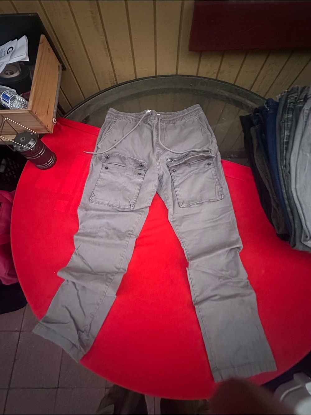 PacSun Men's Light Gray Cargo Jogger Pants